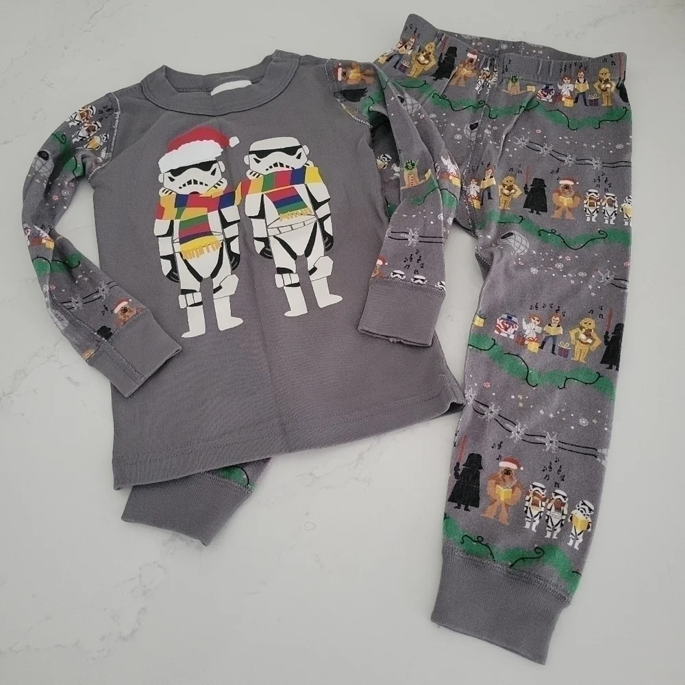 Hanna Andersson Star Wars Christmas Pajamas Stormtrooper 2-Piece Set 100% Cotton - Picture 1 of 6
